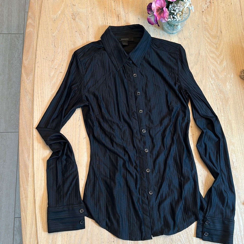 Express Size S Black Stretch Blouse